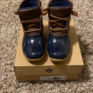 Girls Sperry Saltwater Boot Navy US size 10